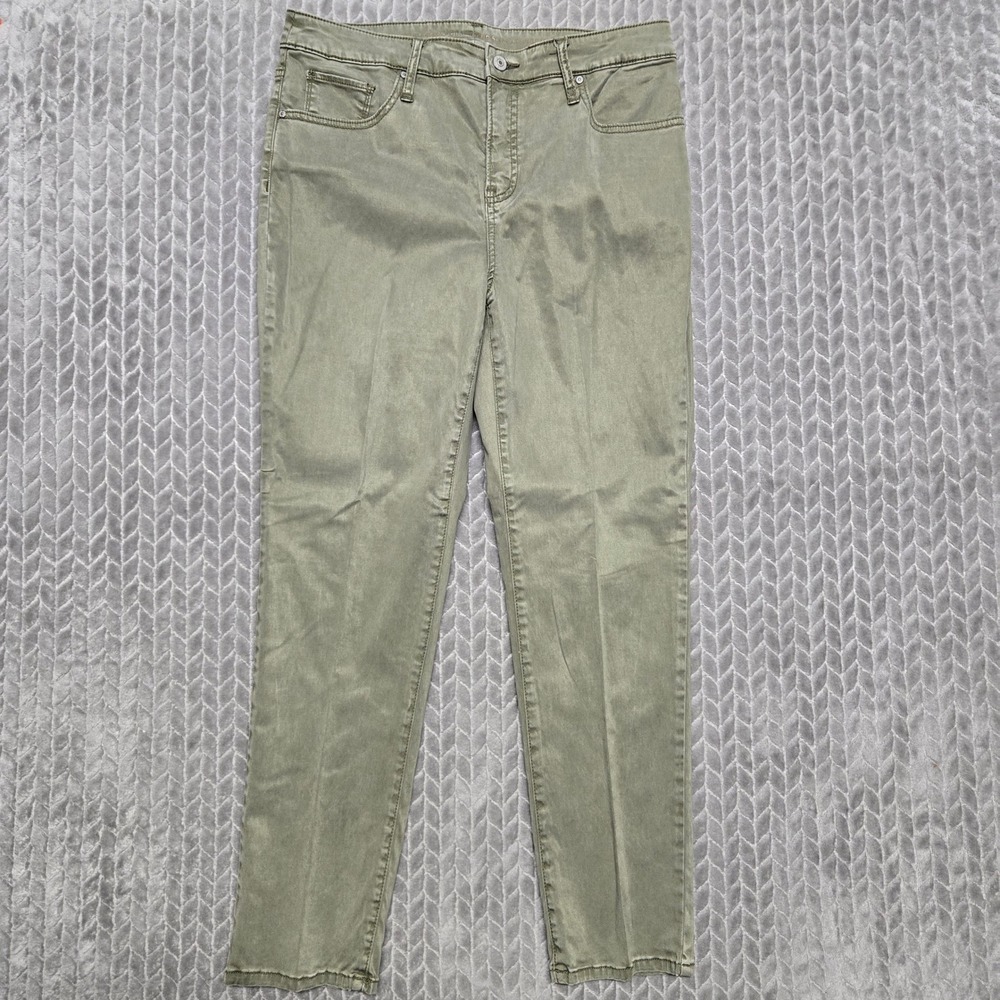 Chicos So Slimming Girlfriend Slim Leg Ankle Pants Olive Green Womens 8R 1R